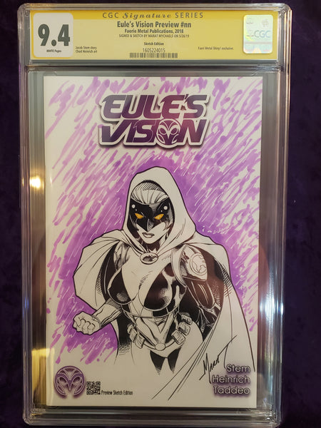 CGC SS 9.4 Eule's Vision Hand Drawn Sketch Cover by Marat Mychaels