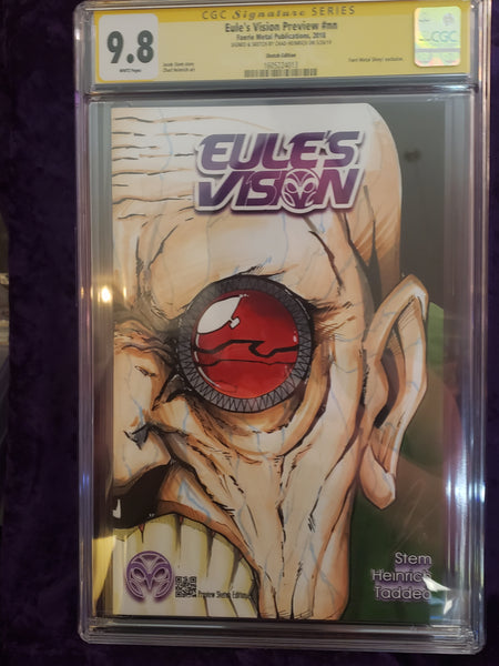 CGC SS 9.8 Eule's Vision Hand Drawn Sketch Cover by Chad Heinrich Hyde